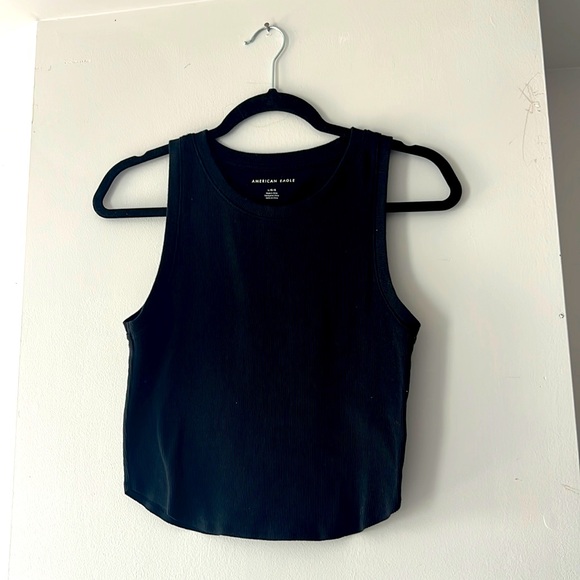 Black cropped fitted tank top American Eagle - Picture 1 of 3
